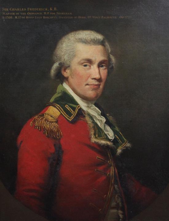 18th century English School Portrait of Sir Charles Frederick KB, Master of the Ordnance, MP for Shoreham 1709-1785 30 x 24in.